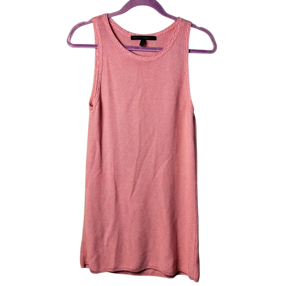 White House Black‎ Market Knit Tank Dress Sleeveless Pink Sparkle Size Medium